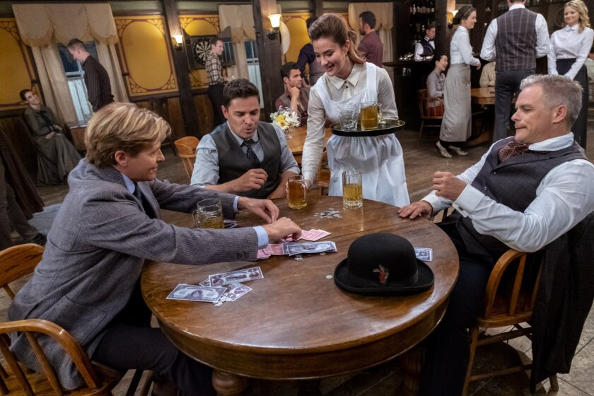 Bill, Lee and Henry drinking a beer at the saloon of Hope Valley