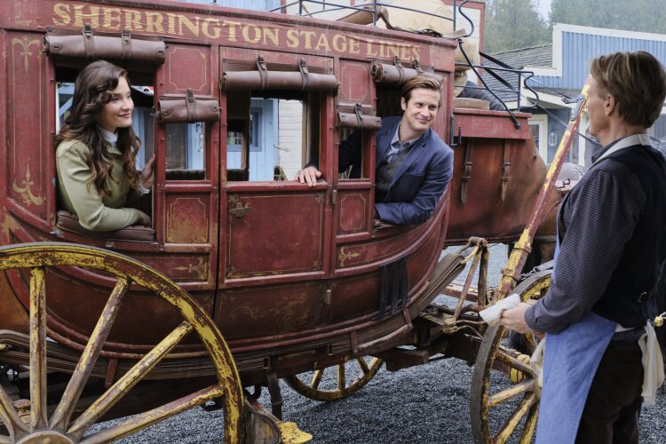Clara and Jesse in a Stage Coach