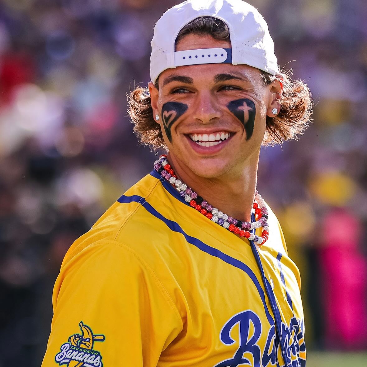 portrait of KJ Jackson from the Savannah Bananas